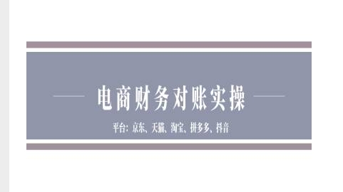 电商财务对账实操-京东天猫淘宝拼多多抖音电商财务对账-藏宝湾资源网