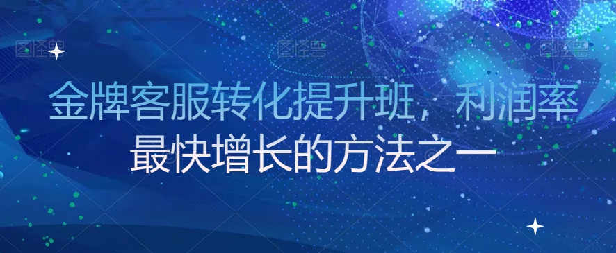 金牌客服转化提升班，利润率最快增长的方法之一-藏宝湾资源网