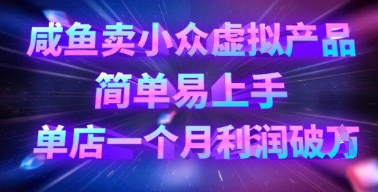 咸鱼卖小众虚拟产品，简单易上手，单店一个月利润破W-藏宝湾资源网