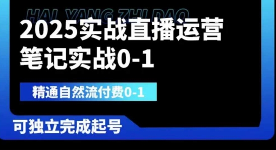 2025实战直播运营0-1，精通自然流付费0-1，可独立完成起号-藏宝湾资源网