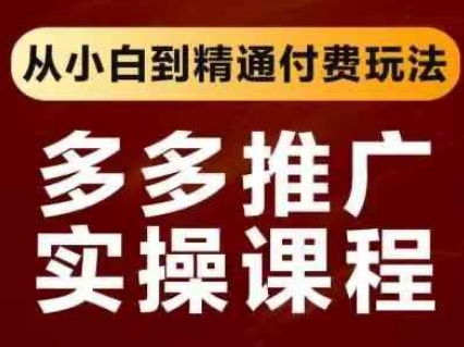 拼多多推广实操课程，从小白到精通付费玩法-藏宝湾资源网